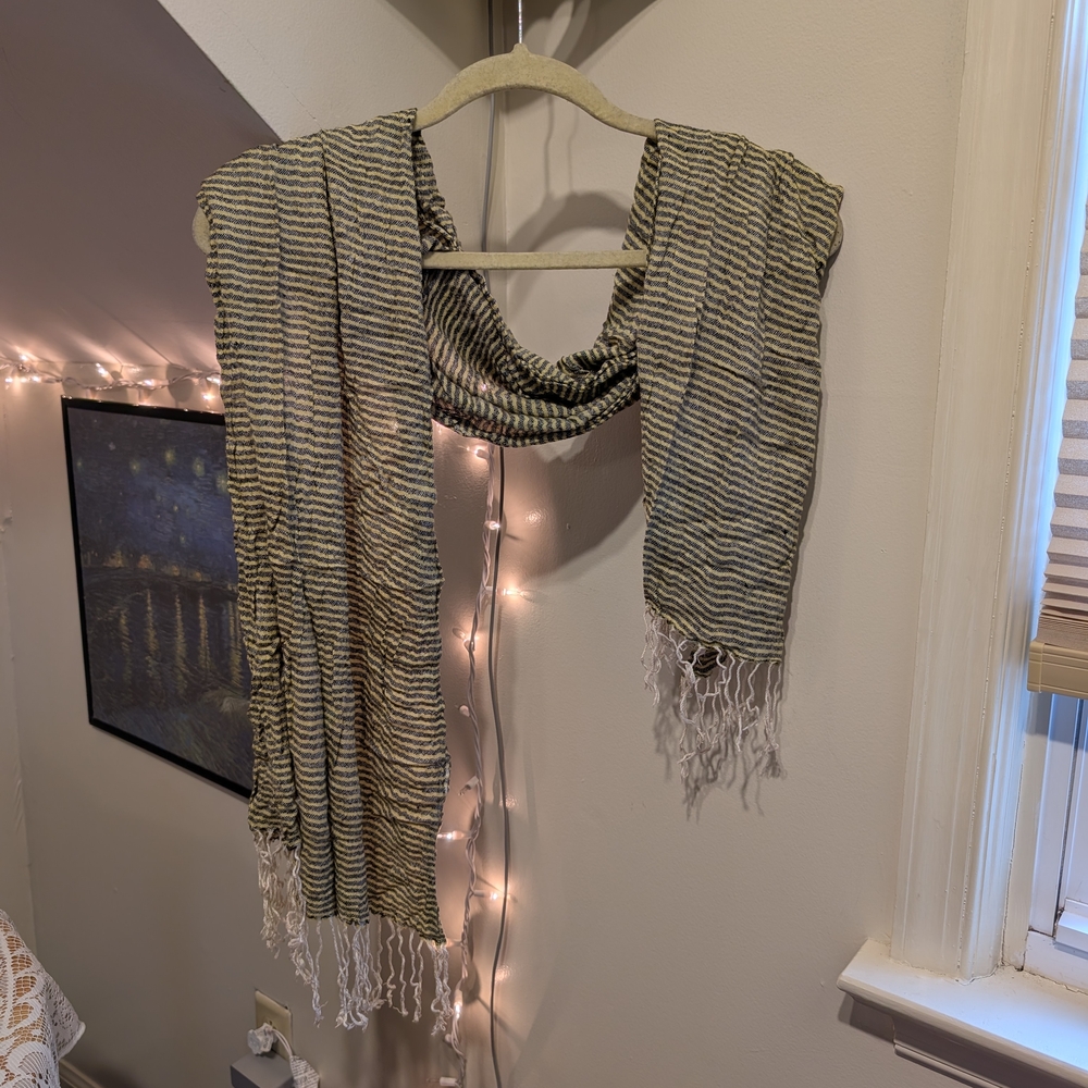 Striped Fringe Scarf Shawl Wrap